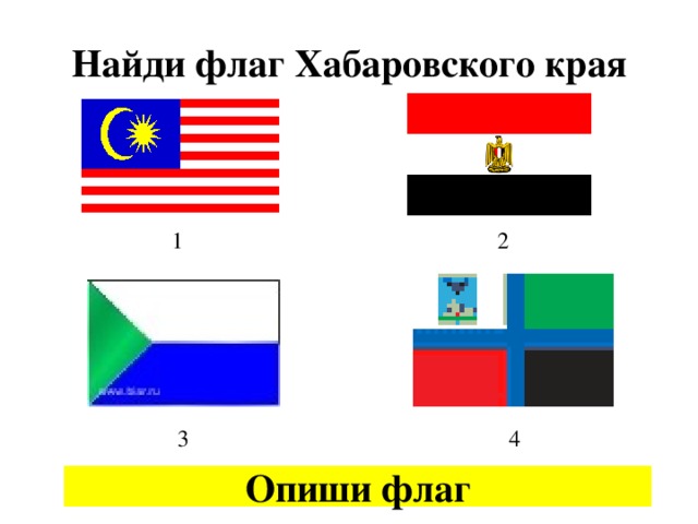Найди флаг Хабаровского края Опиши флаг
