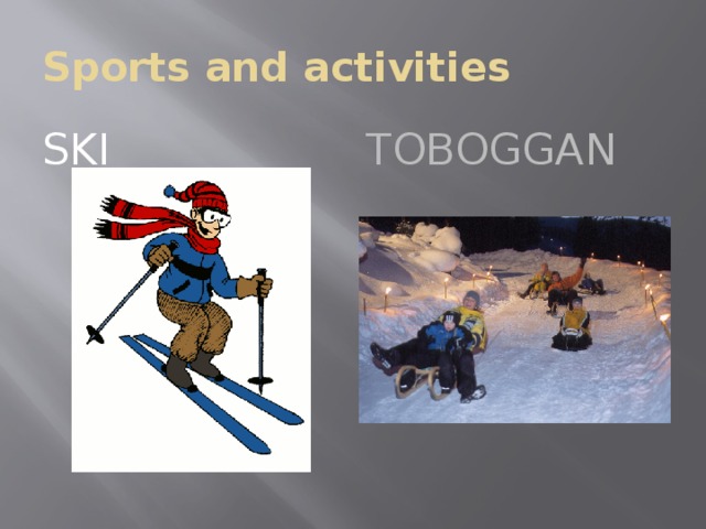 Sports and activities Ski Toboggan