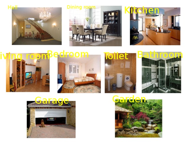 Dining room Hall Kitchen Bedroom Bathroom Toilet Living room Garden Garage