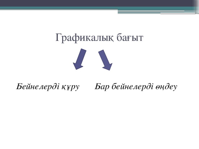 Графикалық бағыт Бейнелерді құру  Бар бейнелерді өңдеу