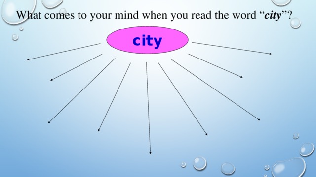 What comes to your mind when you read the word “ city ”? city
