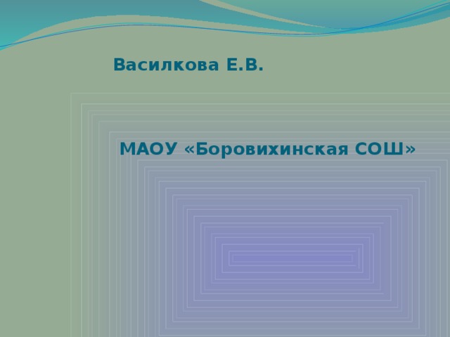 Василкова Е.В.  МАОУ «Боровихинская СОШ»