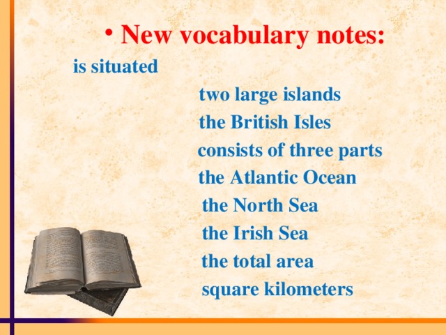 New vocabulary notes:
