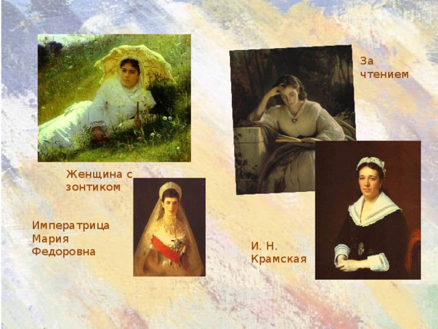За чтением Женщина с зонтиком Императрица Мария Федоровна И. Н. Крамская