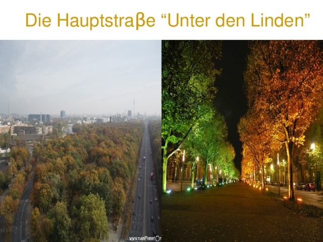 Die Hauptstra β e “Unter den Linden”