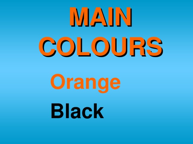 MAIN COLOURS Orange  Black