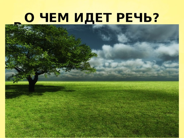 О ЧЕМ ИДЕТ РЕЧЬ? - Ровная земная поверхность?