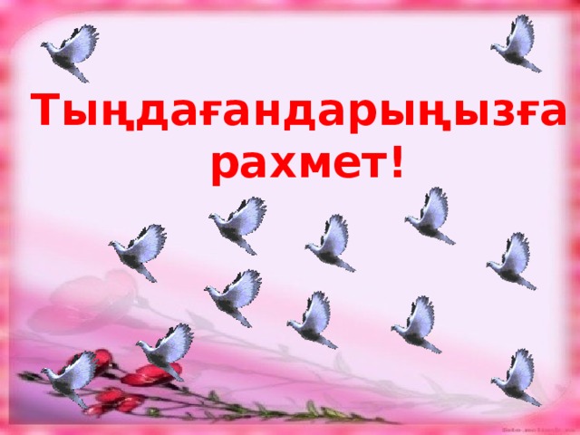 Тыңдағандарыңызға  рахмет!